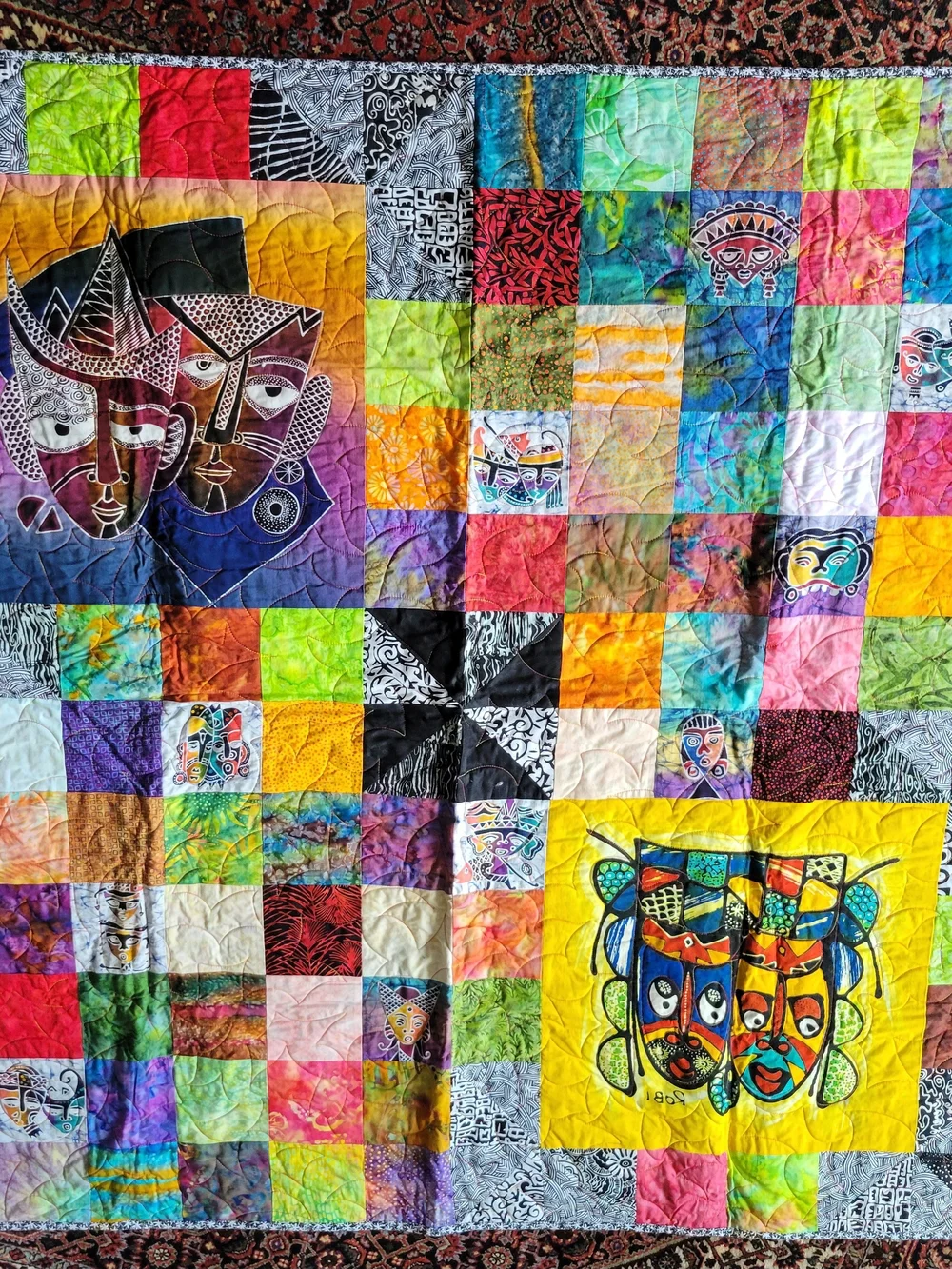 Vibrant Multicolor Patchwork Quilt - Colorful Home Bedding